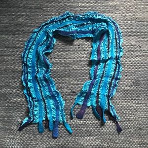 One of a Kind, Handmade, Artisan Silk and Felted Wool Scarf